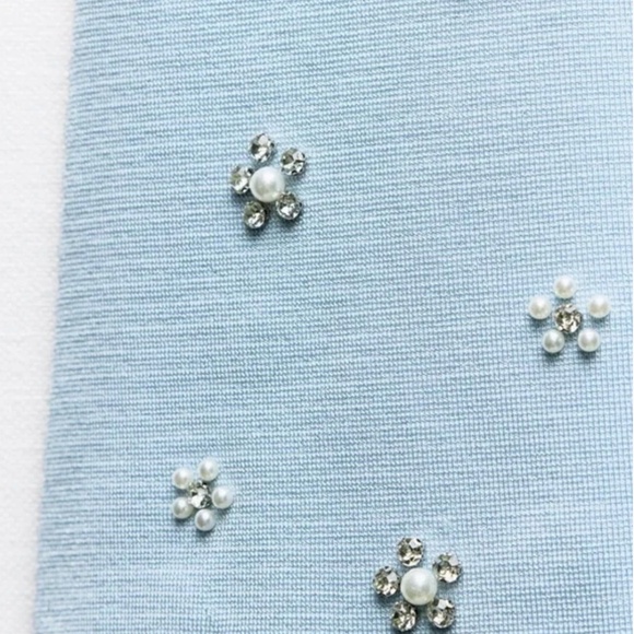 ZARA BEADED JEWEL KNIT MINI DRESS NWT - Picture 6 of 7